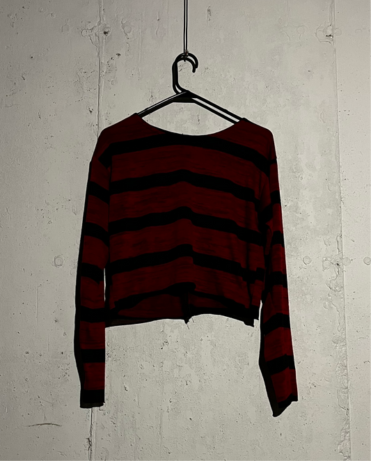 Red striped long sleeve-M